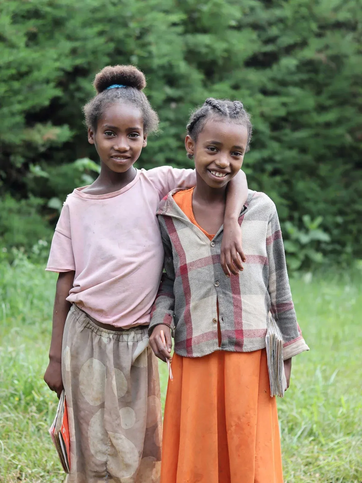 Two girls in rural Ethiopia